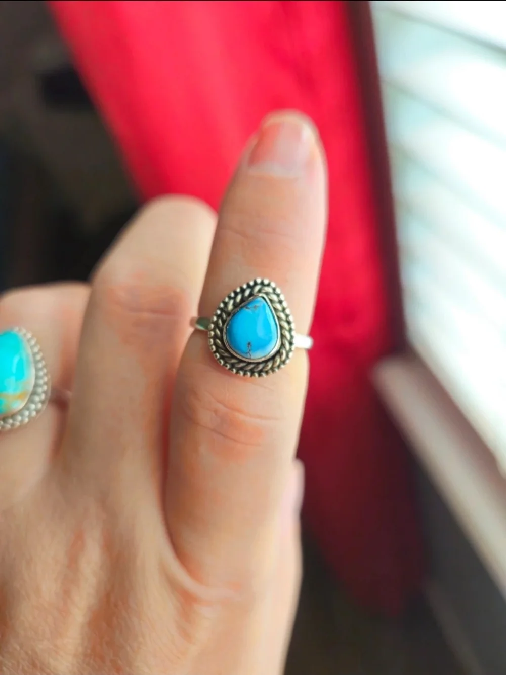 Authentic Turquoise Ring Golden Hills 925
